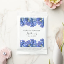 Blue Hydrangea Petals Wedding Personalised Names