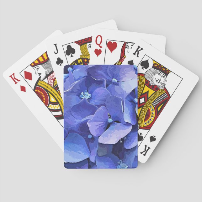 BLUE HYDRANGEA  PLAYING CARDS (Back)