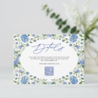 Blue Hydrangea QR Code Wedding Details