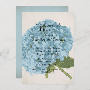Blue Hydrangea Rehearsal Dinner Invitation