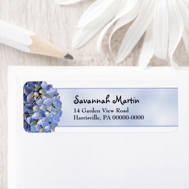 Blue Hydrangea Return Address (Insitu)