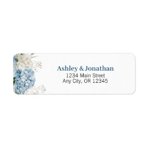 Blue Hydrangea Return Address Labels Personalised