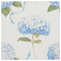 Blue Hydrangea Ribbon Floral Pattern