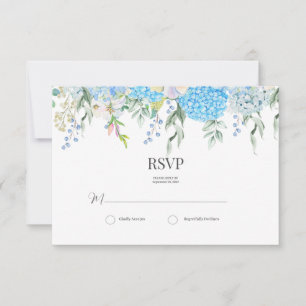 Blue Hydrangea RSVP Card
