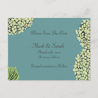 Blue Hydrangea Save The Date Announcement Postcard