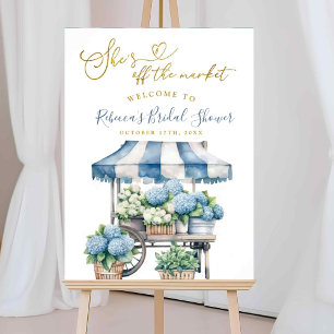 Blue Hydrangea She's off the market bridal shower Poster