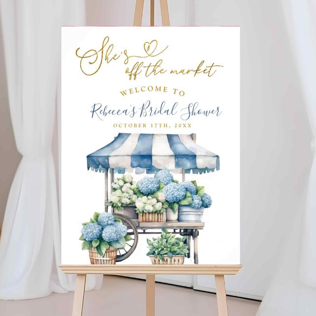 Blue Hydrangea She's off the market bridal shower Poster (Creator Uploaded)
