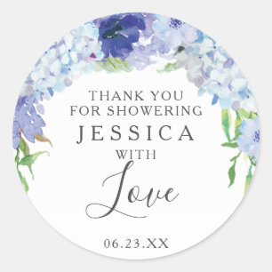 Blue Hydrangea Shower Favour Sticker