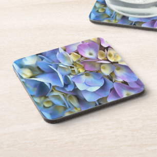 Blue Hydrangea Shrub Artistic Bossom Coaster