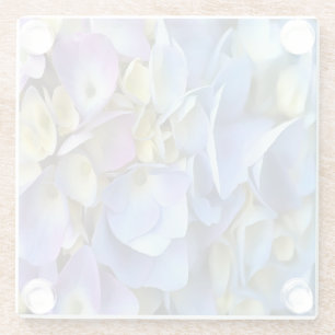 Blue Hydrangea Shrub Artistic Bossom Glass Coaster