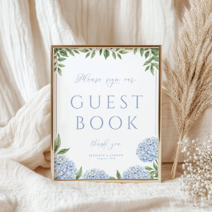 Blue Hydrangea Sign our Guestbook Wedding Poster