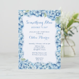 Blue Hydrangea Something Blue Before I Do Elegant Invitation