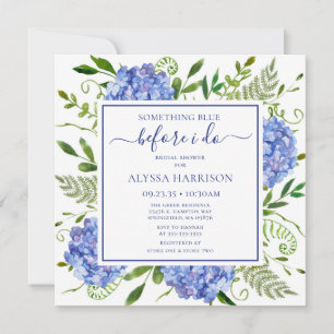 Blue Hydrangea Something Blue Before I Do Invitation