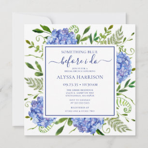 Blue Hydrangea Something Blue Before I Do Invitation