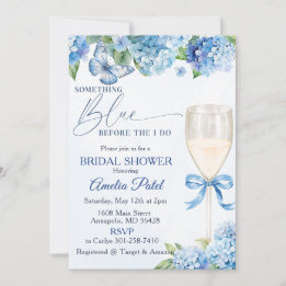 Blue Hydrangea Something Blue Bridal Shower  Invitation