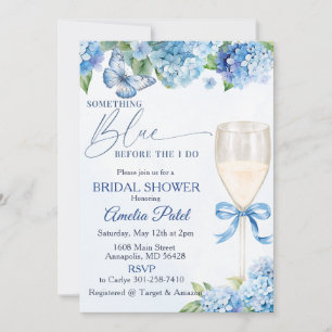 Blue Hydrangea Something Blue Bridal Shower  Invitation