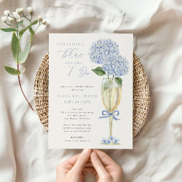Blue Hydrangea Something Blue Bridal Shower Invitation