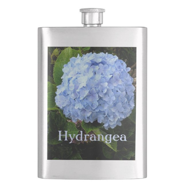 "BLUE HYDRANGEA" STAINLESS STEEL FLASK (Front)