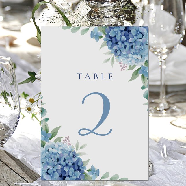 blue hydrangea table 2 table number (Creator Uploaded)