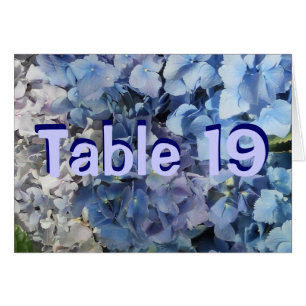 Blue Hydrangea Table Number Cards
