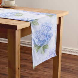 Blue Hydrangea Table Runner | Coastal Hamptons