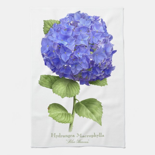 Blue Hydrangea Tea Towel (Vertical)