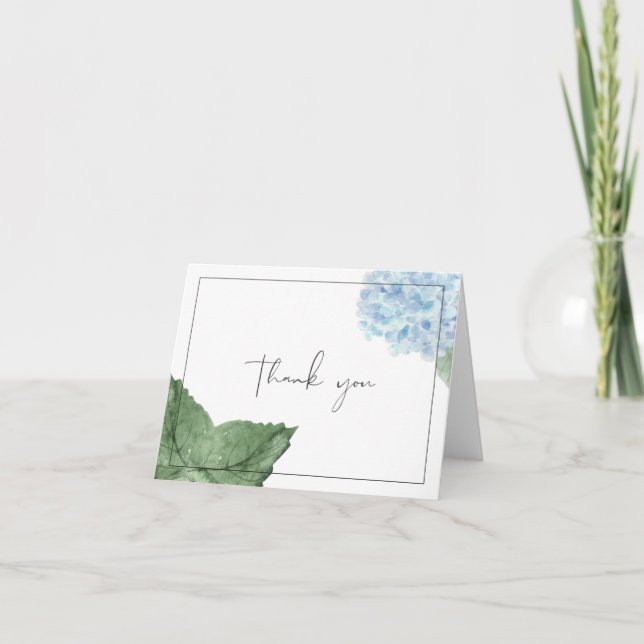 Blue Hydrangea Thank You Card (Front)