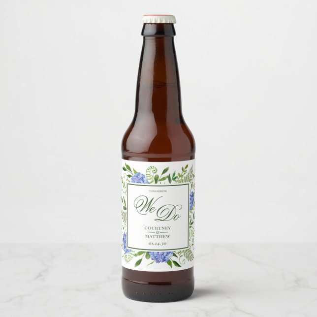 Blue Hydrangea Tomorrow We Do Beer Bottle Label (Front)