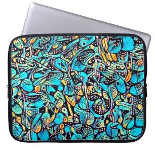 Blue Hydrangea Urban Art Pattern Laptop Sleeve