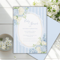 Blue Hydrangea Vintage Frame Baby Shower