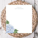 Blue Hydrangea Watercolor Bloom Personalised Notepad<br><div class="desc">This beautiful notepad a watercolor hydrangea design in blue.   Add your personalisation using the template form. To change the font,  style or layout,  select the option to "customise further".</div>