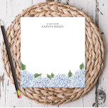 Blue Hydrangea Watercolor Border Personalised Notepad<br><div class="desc">This beautiful notepad a watercolor hydrangea border in blue.   Add your personalisation using the template form. To change the font,  style or layout,  select the option to "customise further".</div>