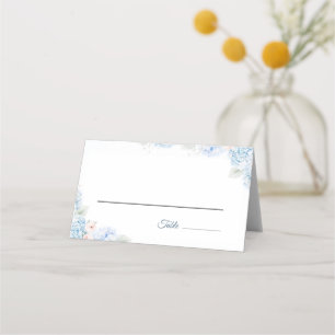 Blue Hydrangea Watercolor Floral Place Card