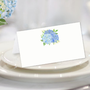 Blue Hydrangea Watercolor Floral Place Card
