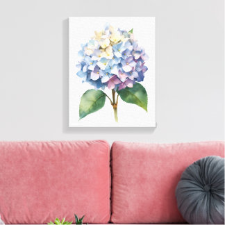 Blue Hydrangea Watercolor Floral Print