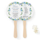 Blue Hydrangea Watercolor Floral Wedding Program