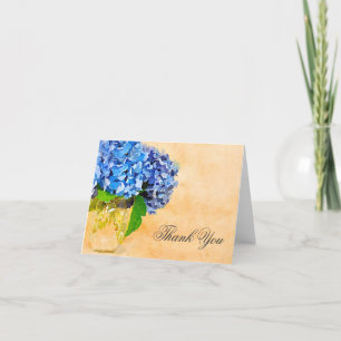 Blue Hydrangea Watercolor Mason Jar Thank You Card