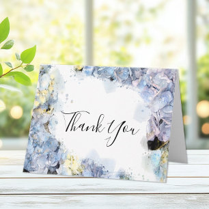 Blue Hydrangea Watercolor Sympathy Thank You