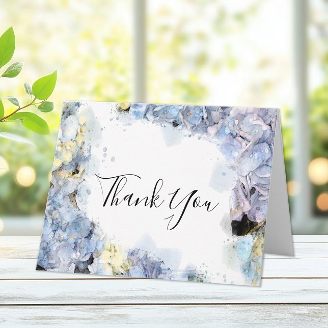 Blue Hydrangea Watercolor Sympathy Thank You (Creator Uploaded)
