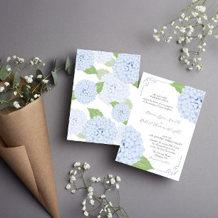 Blue Hydrangea Watercolor Wedding Invitation