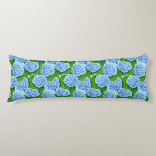 Blue hydrangea waterolor pattern body cushion