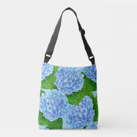 Blue hydrangea waterolor pattern