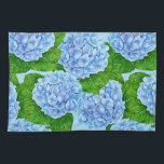 Blue hydrangea waterolor pattern tea towel<br><div class="desc">Pattern made of blue hydrangea flower painted with watercolors.</div>