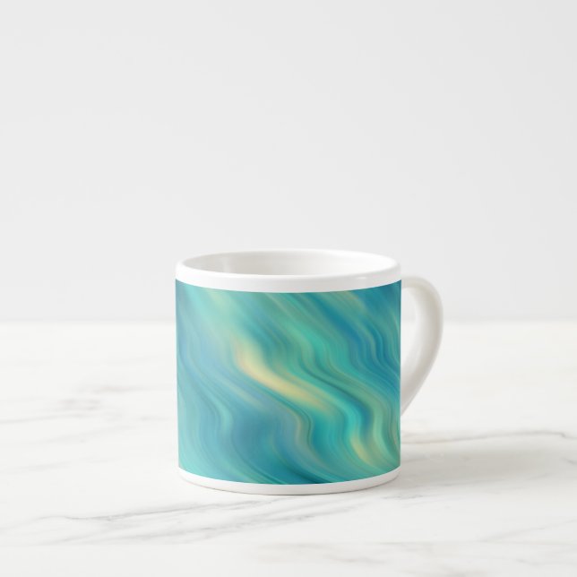Blue Hydrangea Wavy Texture Espresso Cup (Front Right)