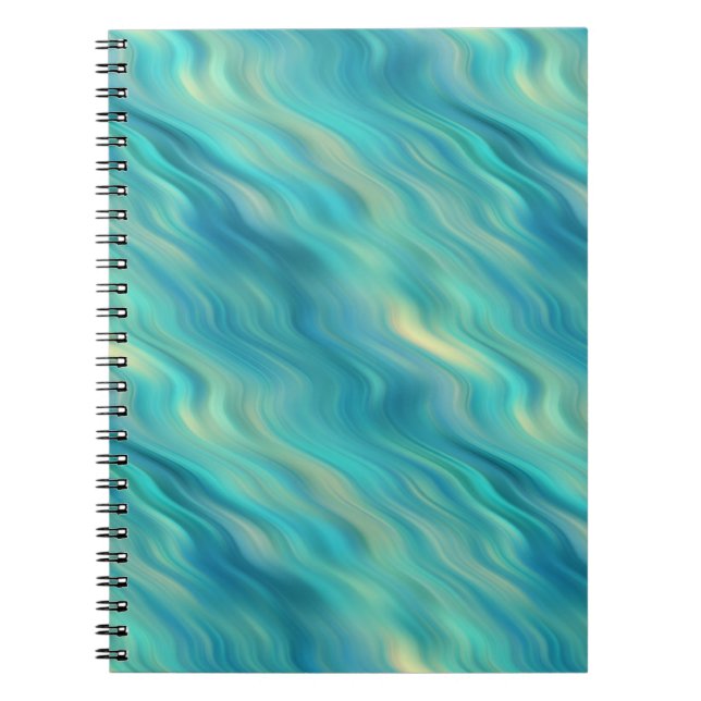 Blue Hydrangea Wavy Texture Spiral Notebook (Front)