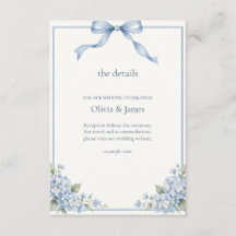 Blue Hydrangea Wedding Details