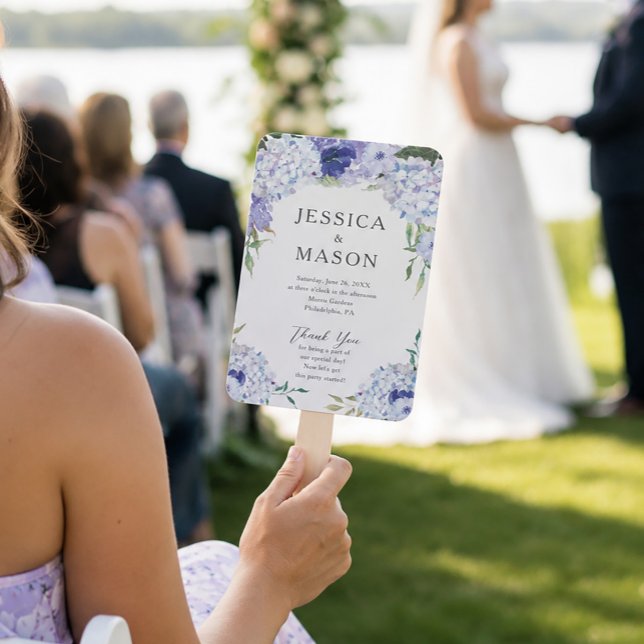 Blue Hydrangea Wedding Fan Program (Creator Uploaded)