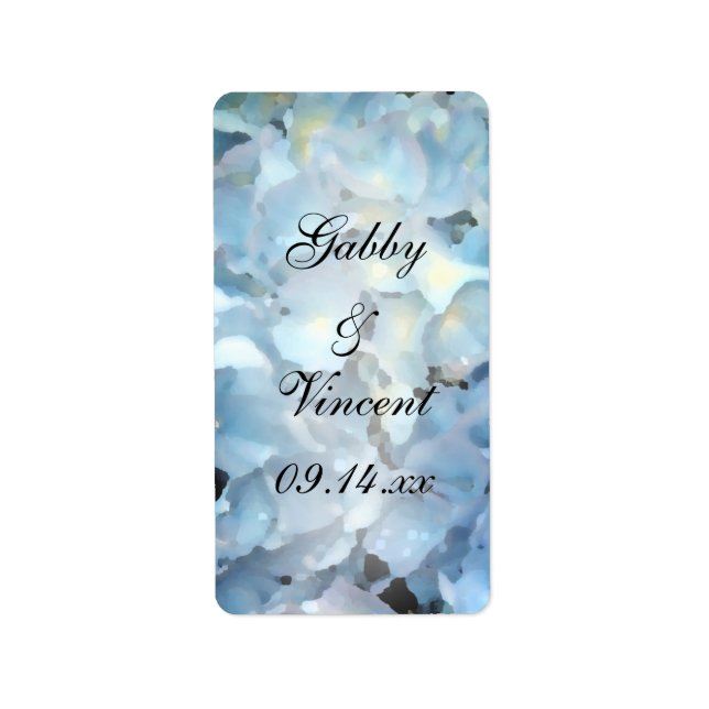 Blue Hydrangea Wedding Favour Tags (Front)