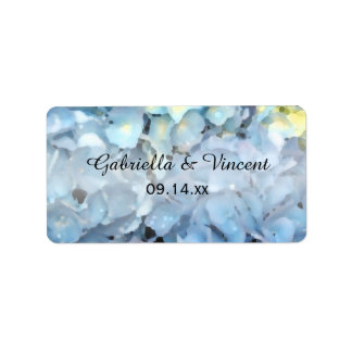 Blue Hydrangea Wedding Favour Tags Horizontal