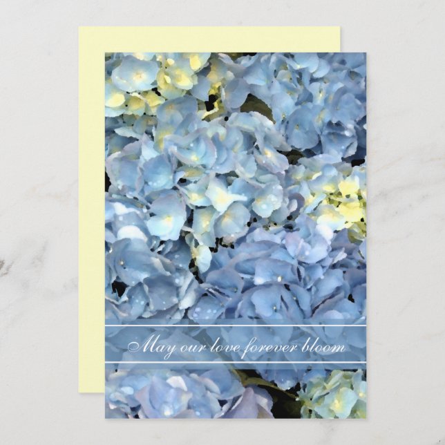 Blue Hydrangea Wedding Invitation (Front/Back)